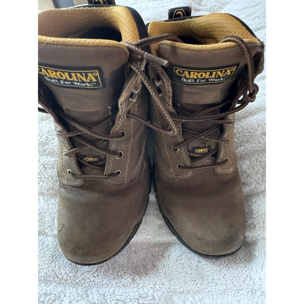 Carolina Work Boots Womens Size 7 Brown Leather Aluminum Toe Safety CA1428